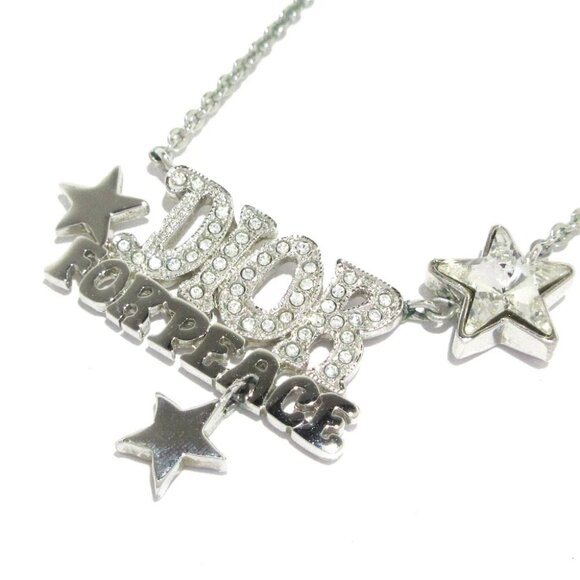 Auth DIOR/ChristianDior - Silver Hardware Rhinestones Necklace - Picture 1 of 8
